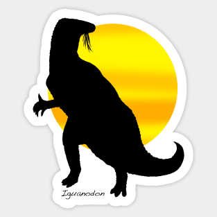 Iguanodon Silhouette with Sun Sticker